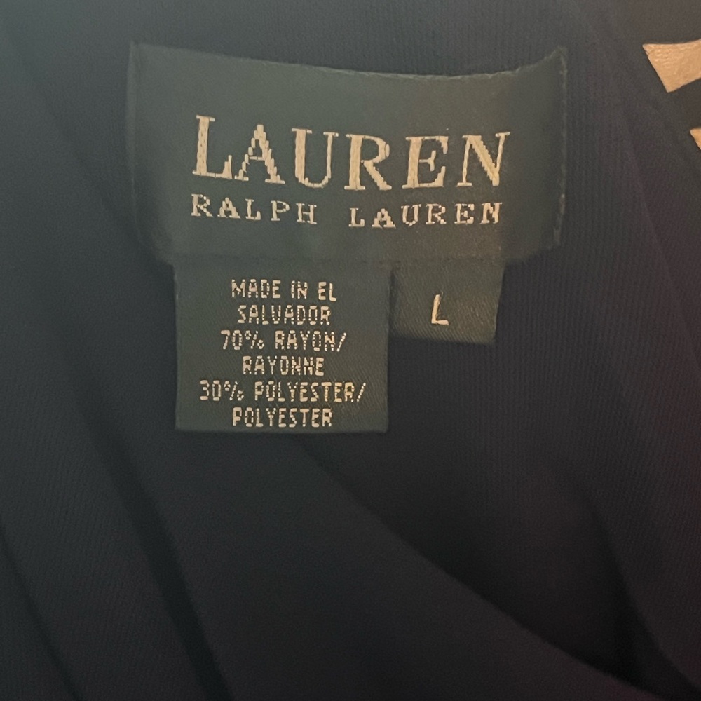 Lauren Ralph Lauren Navy Blue & Purple One Shoulder Cocktail Gown size large nwt - Picture 6 of 8